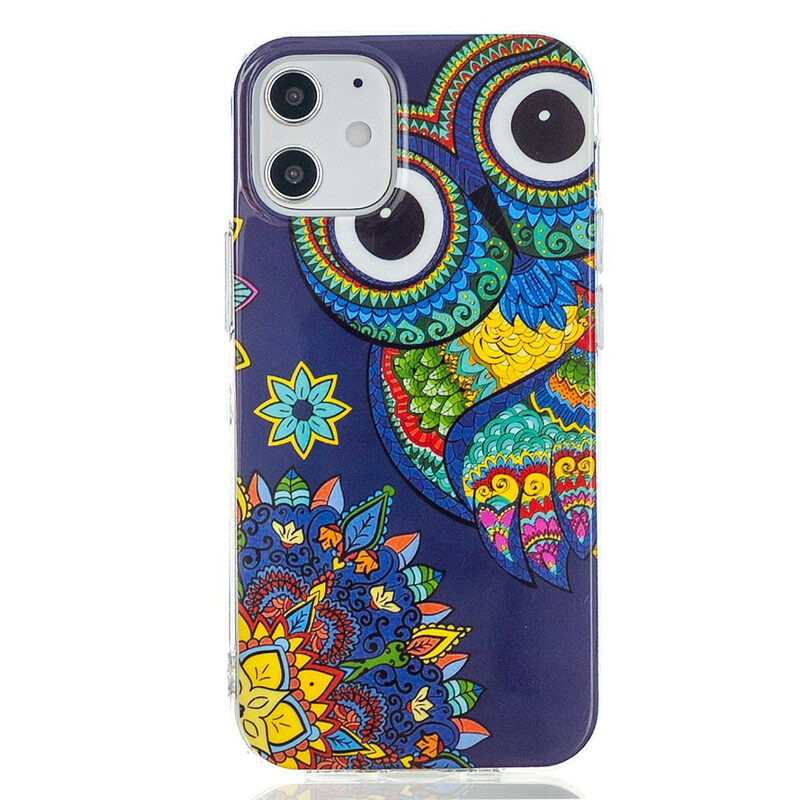 Coque iPhone 12 Max / 12 Pro Hibou Mandala Fluorescente Coque iPhone 12 Max / 12 Pro Hibou Mandala Fluorescente