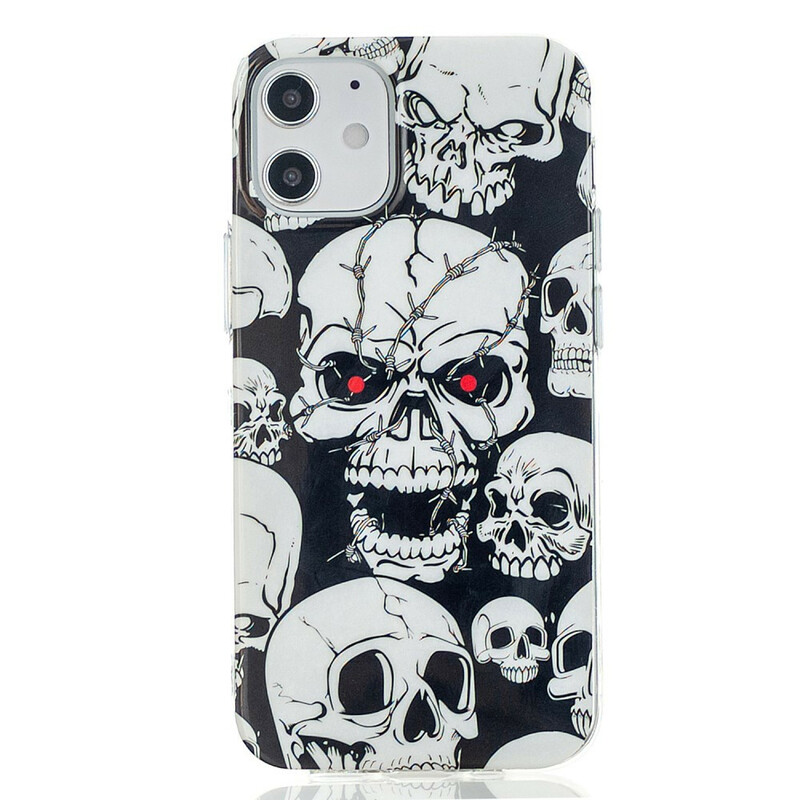 Coque iPhone 12 Max / 12 Pro Attention Têtes de Mort Fluorescente Coque iPhone 12 Max / 12 Pro Attention Têtes de Mort Fluorescente