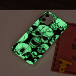 Coque iPhone 12 Max / 12 Pro Attention Têtes de Mort Fluorescente