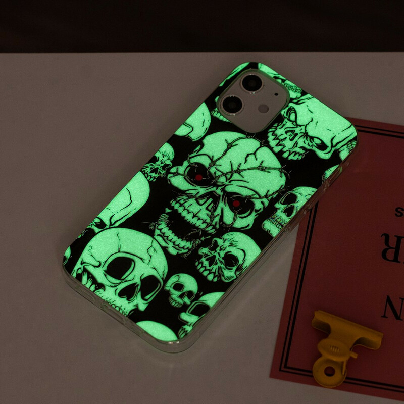 Coque iPhone 12 Max / 12 Pro Attention Têtes de Mort Fluorescente Coque iPhone 12 Max / 12 Pro Attention Têtes de Mort Fluorescente