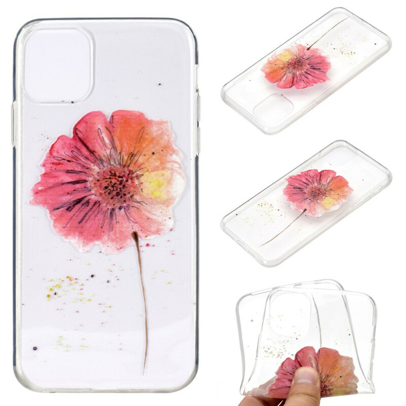 Coque iPhone 12 Max / 12 Pro Transparente Coquelicot Aquarelle Coque iPhone 12 Max / 12 Pro Transparente Coquelicot Aquarelle