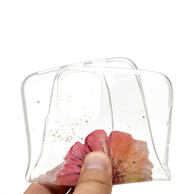 Coque iPhone 12 Max / 12 Pro Transparente Coquelicot Aquarelle Coque iPhone 12 Max / 12 Pro Transparente Coquelicot Aquarelle