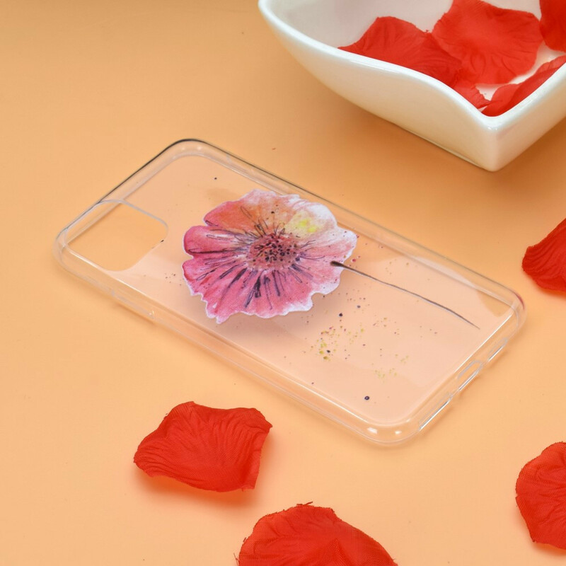 Coque iPhone 12 Max / 12 Pro Transparente Coquelicot Aquarelle Coque iPhone 12 Max / 12 Pro Transparente Coquelicot Aquarelle
