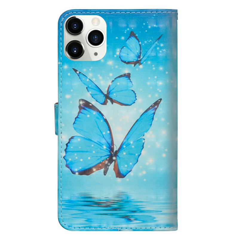 Housse iPhone 12 Max / 12 Pro Light Spot Papillons Bleus Volants Housse iPhone 12 Max / 12 Pro Light Spot Papillons Bleus Volants
