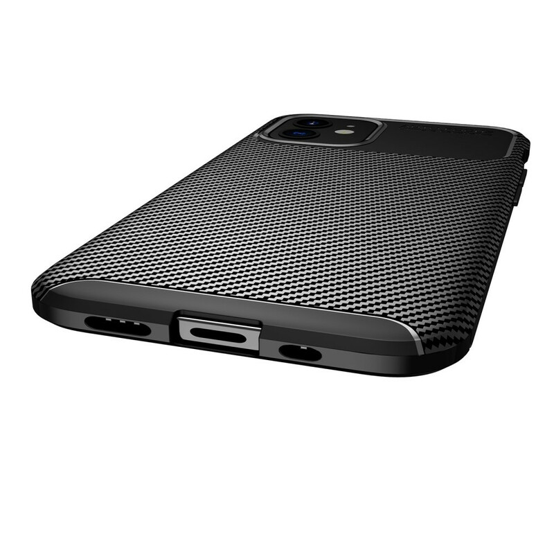 Coque iPhone 12 Max / 12 Pro Flexible Texture Fibre Carbone
