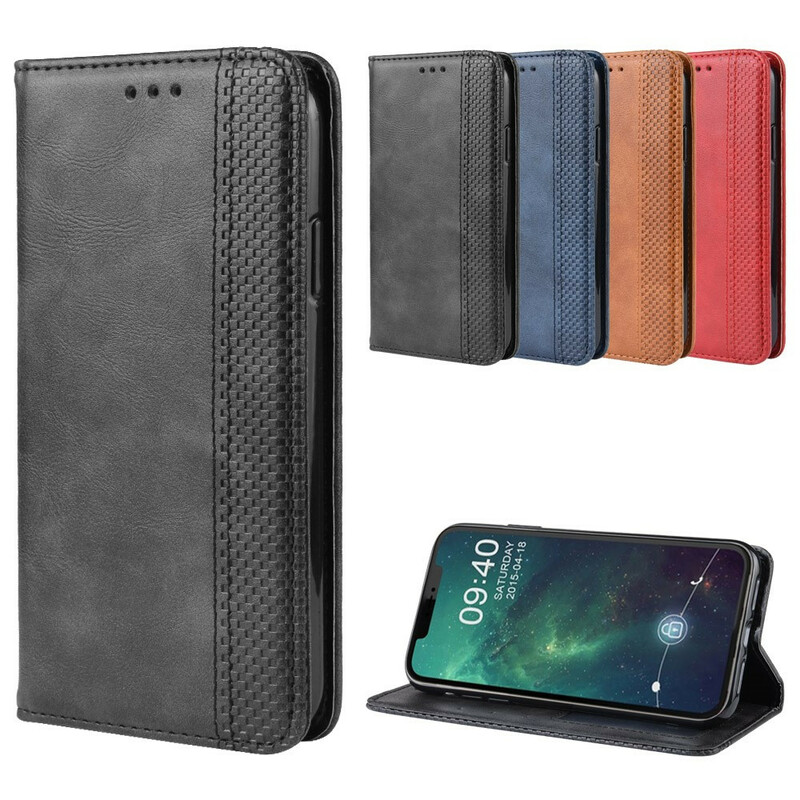 Flip Cover iPhone 12 Max / 12 Pro Effet Cuir Vintage Stylisé Flip Cover iPhone 12 Max / 12 Pro Effet Cuir Vintage Stylisé