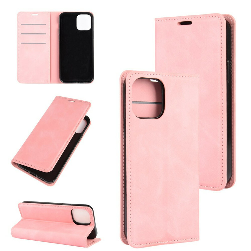 Flip Cover iPhone 12 Max / 12 Pro Effet Cuir Douceur