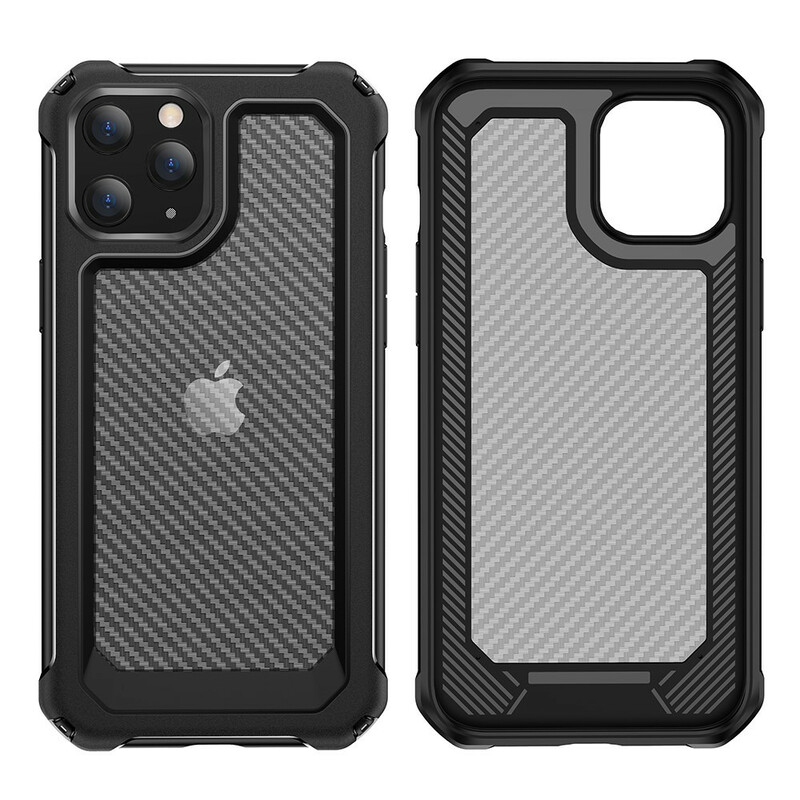 Coque iPhone 12 Max / 12 Pro Transparente Texture Fibre Carbone Coque iPhone 12 Max / 12 Pro Transparente Texture Fibre Carbone