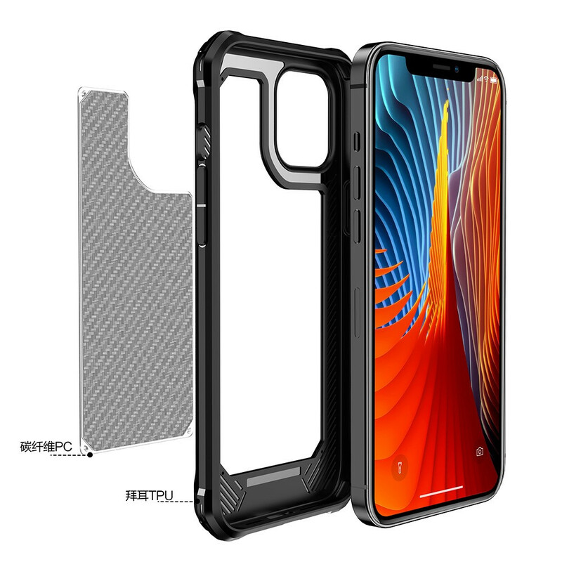 Coque iPhone 12 Max / 12 Pro Transparente Texture Fibre Carbone Coque iPhone 12 Max / 12 Pro Transparente Texture Fibre Carbone