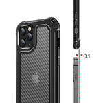Coque iPhone 12 Max / 12 Pro Transparente Texture Fibre Carbone