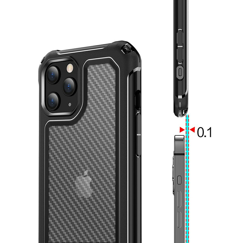 Coque iPhone 12 Max / 12 Pro Transparente Texture Fibre Carbone Coque iPhone 12 Max / 12 Pro Transparente Texture Fibre Carbone