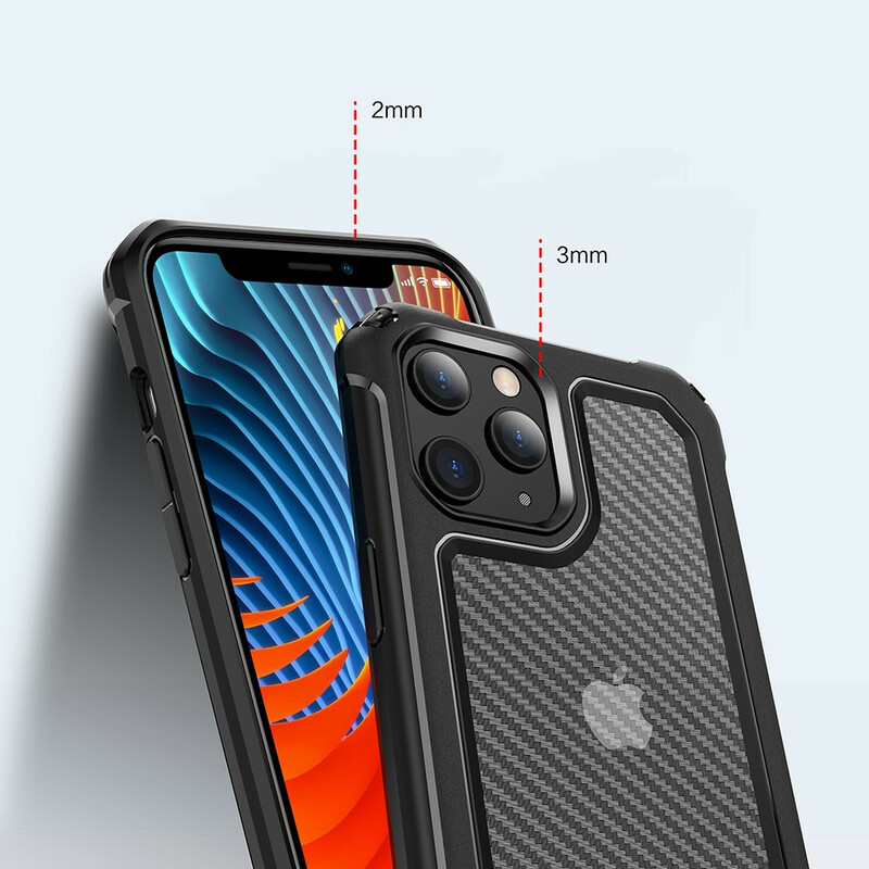 Coque iPhone 12 Max / 12 Pro Transparente Texture Fibre Carbone Coque iPhone 12 Max / 12 Pro Transparente Texture Fibre Carbone