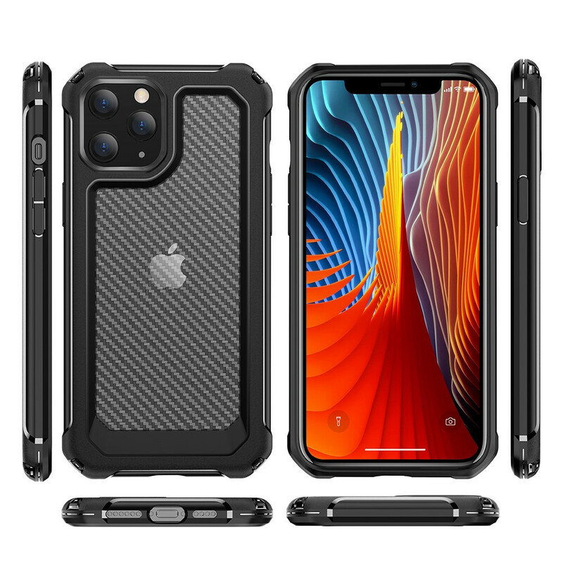 Coque iPhone 12 Max / 12 Pro Transparente Texture Fibre Carbone Coque iPhone 12 Max / 12 Pro Transparente Texture Fibre Carbone