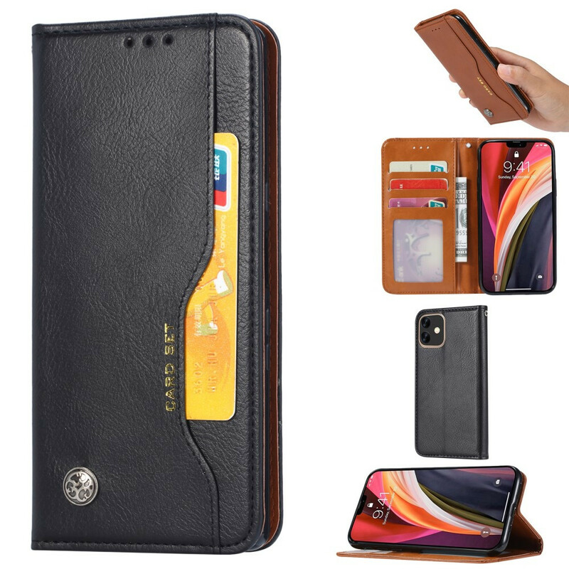 Flip Cover iPhone 12 Max / 12 Pro Simili Cuir Porte-Cartes