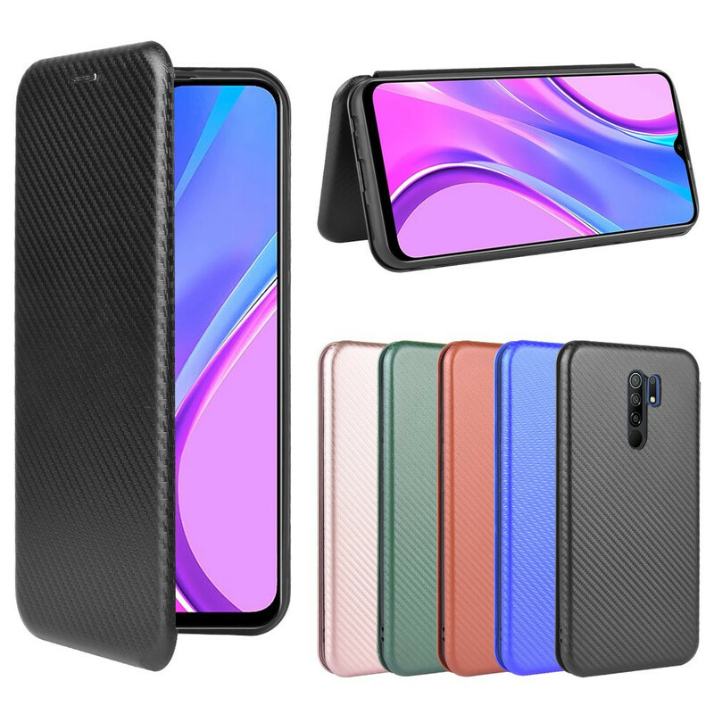 Flip Cover Xiaomi Redmi 9 Silicone Carbone Coloré