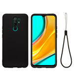 Coque Xiaomi Redmi 9 Silicone Liquide Avec Lanière Coque Xiaomi Redmi 9 Silicone Liquide Avec Lanière