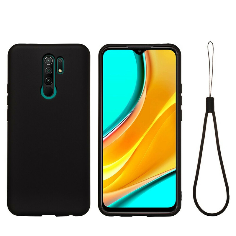 Coque Xiaomi Redmi 9 Silicone Liquide Avec Lanière Coque Xiaomi Redmi 9 Silicone Liquide Avec Lanière