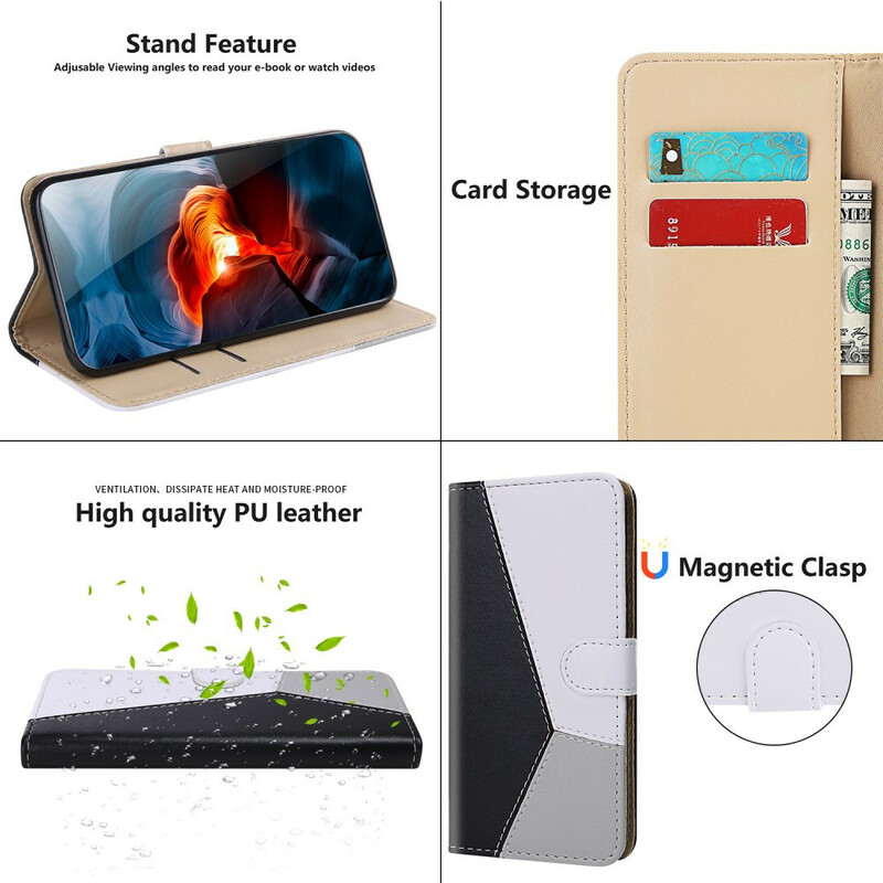 Housse Xiaomi Redmi 9 Effet Cuir Tricolore Housse Xiaomi Redmi 9 Effet Cuir Tricolore