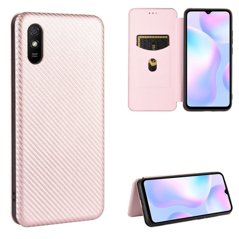 Flip Cover Xiaomi Redmi 9A Silicone Carbone Coloré