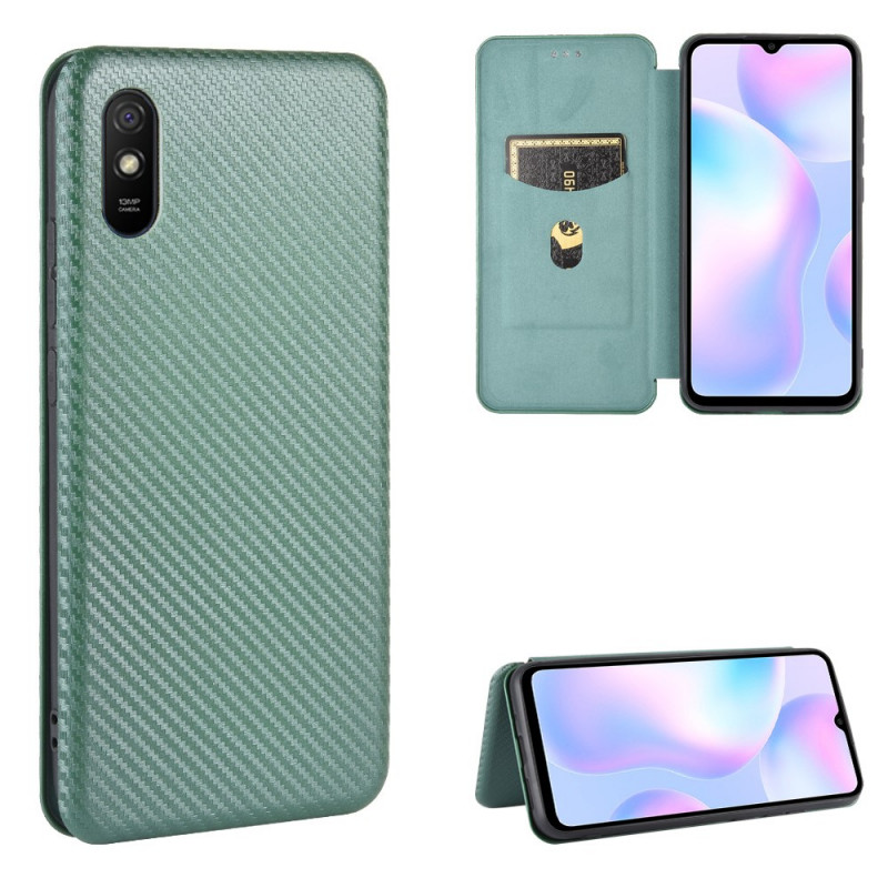 Flip Cover Xiaomi Redmi 9A Silicone Carbone Coloré