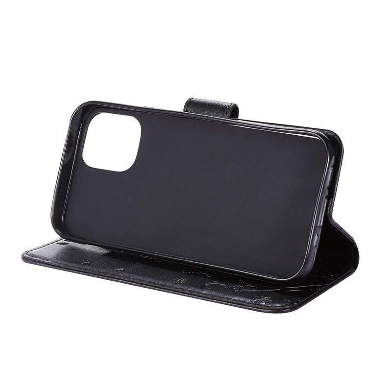 Housse iPhone 12 Papillons et Fleurs Lanière Housse iPhone 12 Papillons et Fleurs Lanière