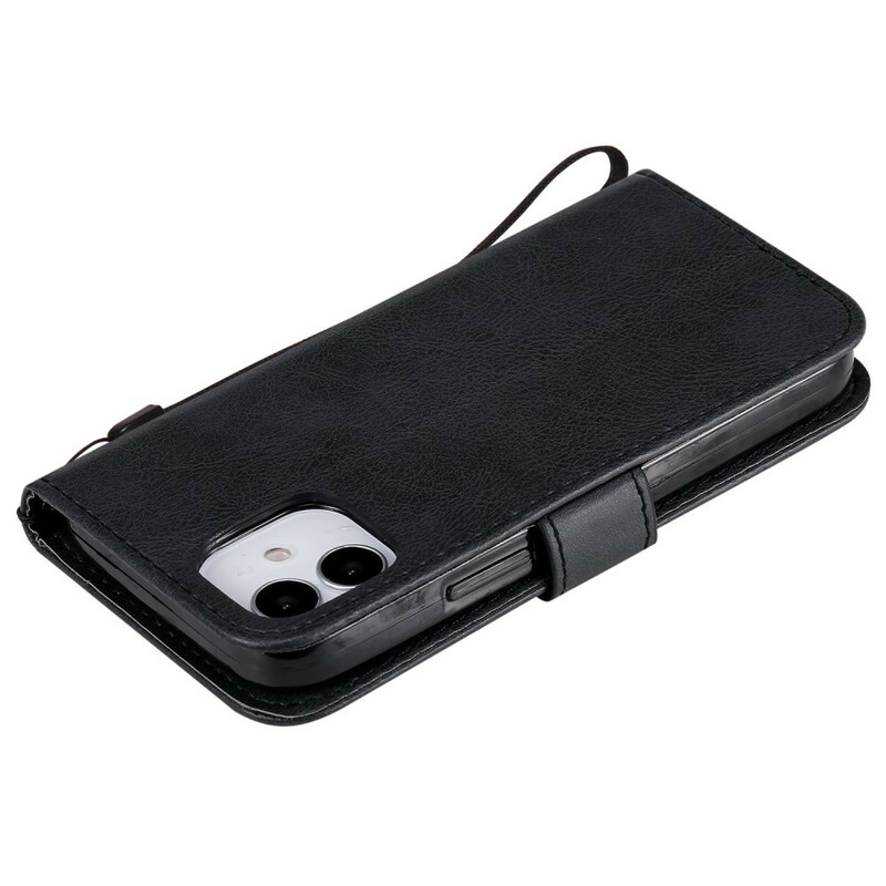 Housse iPhone 12 Solid Color Serie à Lanière Housse iPhone 12 Solid Color Serie à Lanière