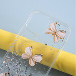Coque iPhone 12 Paillettes Papillons 3D