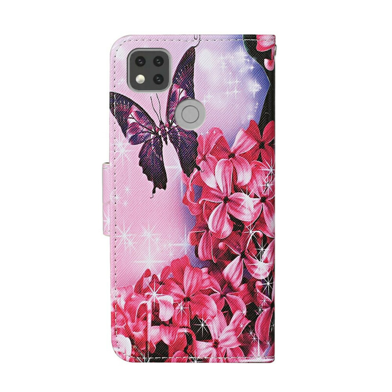 Housse Xiaomi Redmi 9C Papillons dans le Jardin Magique