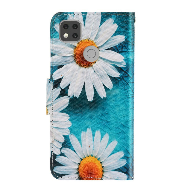 Housse Xiaomi Redmi 9C Marguerites à Lanière Housse Xiaomi Redmi 9C Marguerites à Lanière