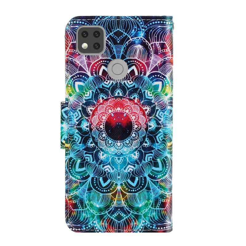 Housse Xiaomi Redmi 9C Flashy Mandala à Lanière