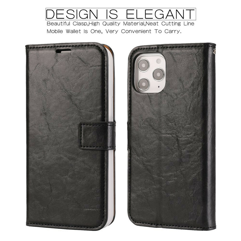 Housse iPhone 12 Pro Max Style Cuir Vielli Coque Détachable