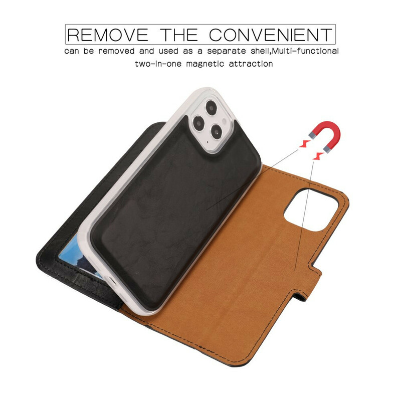 Housse iPhone 12 Pro Max Style Cuir Vielli Coque Détachable Housse iPhone 12 Pro Max Style Cuir Vielli Coque Détachable