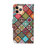 Housse iPhone 12 Pro Max Patchwork Mandalas avec Lanière