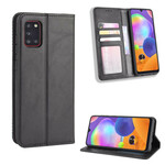 Flip Cover Samsung Galaxy A31 Effet Cuir Vintage Stylisé Flip Cover Samsung Galaxy A31 Effet Cuir Vintage Stylisé