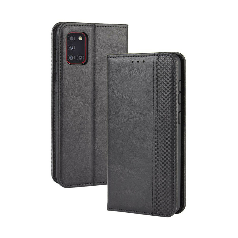 Flip Cover Samsung Galaxy A31 Effet Cuir Vintage Stylisé Flip Cover Samsung Galaxy A31 Effet Cuir Vintage Stylisé