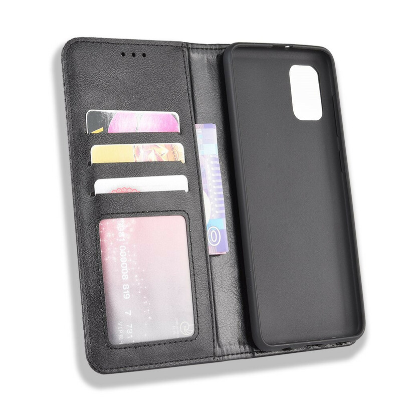 Flip Cover Samsung Galaxy A31 Effet Cuir Vintage Stylisé Flip Cover Samsung Galaxy A31 Effet Cuir Vintage Stylisé