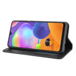 Flip Cover Samsung Galaxy A31 Effet Cuir Vintage Stylisé Flip Cover Samsung Galaxy A31 Effet Cuir Vintage Stylisé
