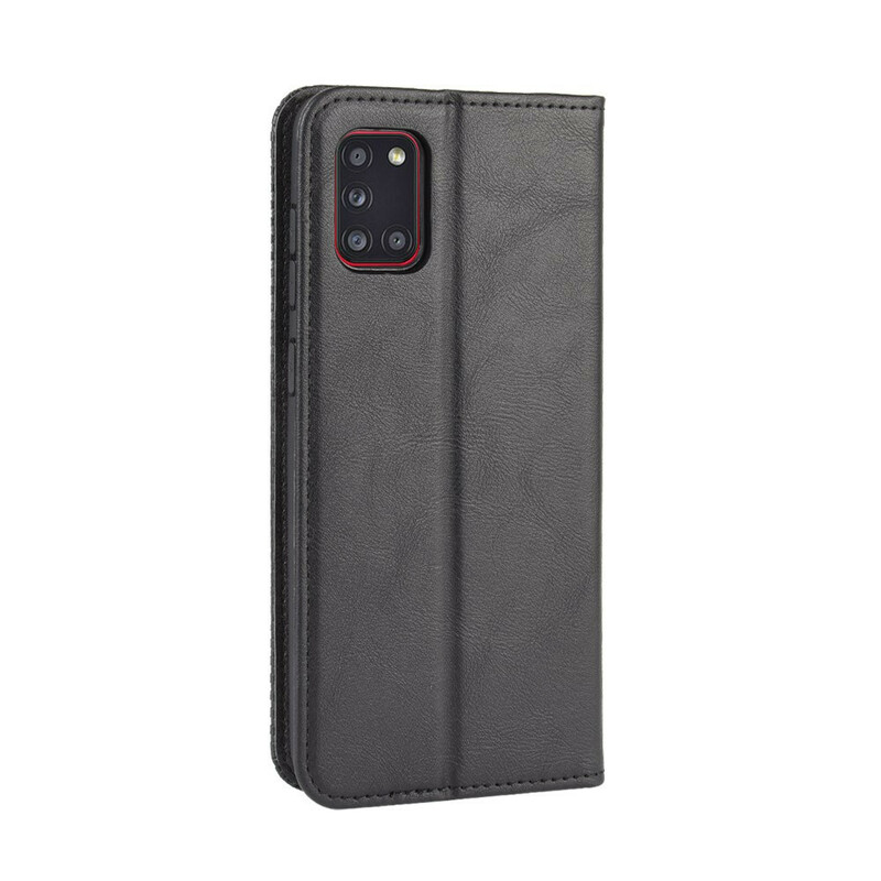 Flip Cover Samsung Galaxy A31 Effet Cuir Vintage Stylisé Flip Cover Samsung Galaxy A31 Effet Cuir Vintage Stylisé