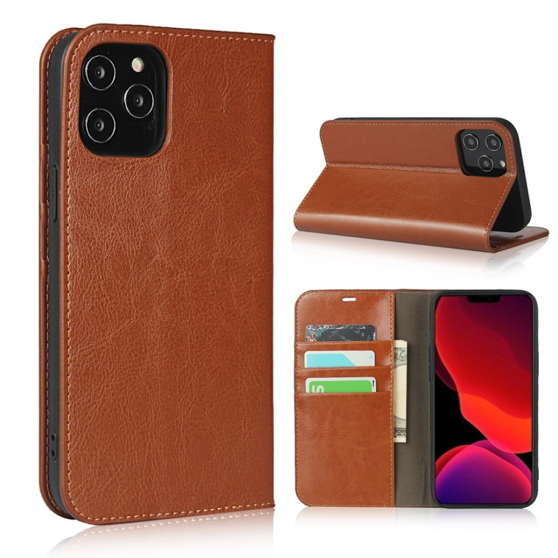 Flip Cover iPhone 12 Pro Max Cuir Véritable