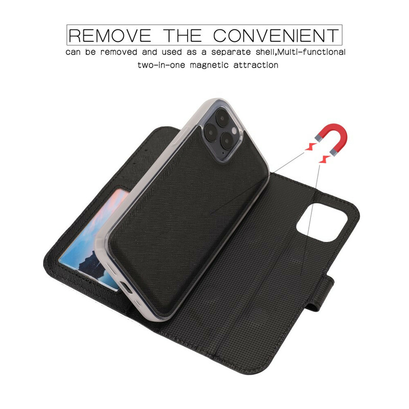Housse iPhone 12 Max / 12 Pro Texturée avec Coque Détachable Housse iPhone 12 Max / 12 Pro Texturée avec Coque Détachable