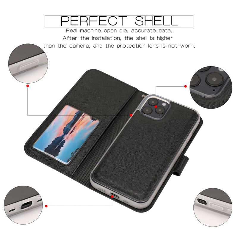 Housse iPhone 12 Max / 12 Pro Texturée avec Coque Détachable Housse iPhone 12 Max / 12 Pro Texturée avec Coque Détachable