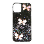 Coque iPhone 12 Max / 12 Pro Paillettes Papillons 3D