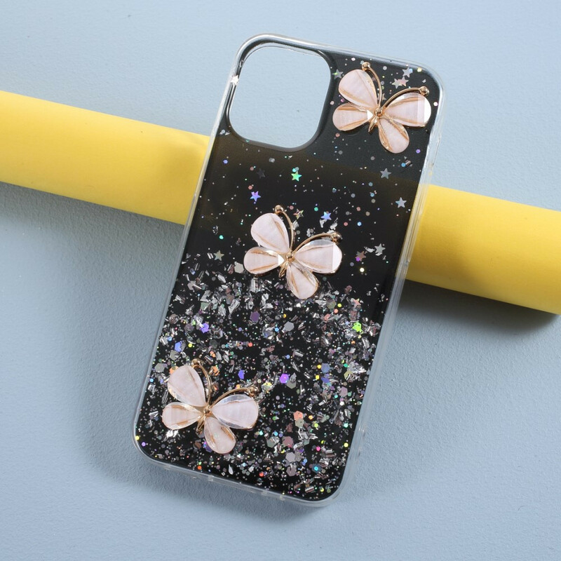 Coque iPhone 12 Max / 12 Pro Paillettes Papillons 3D Coque iPhone 12 Max / 12 Pro Paillettes Papillons 3D