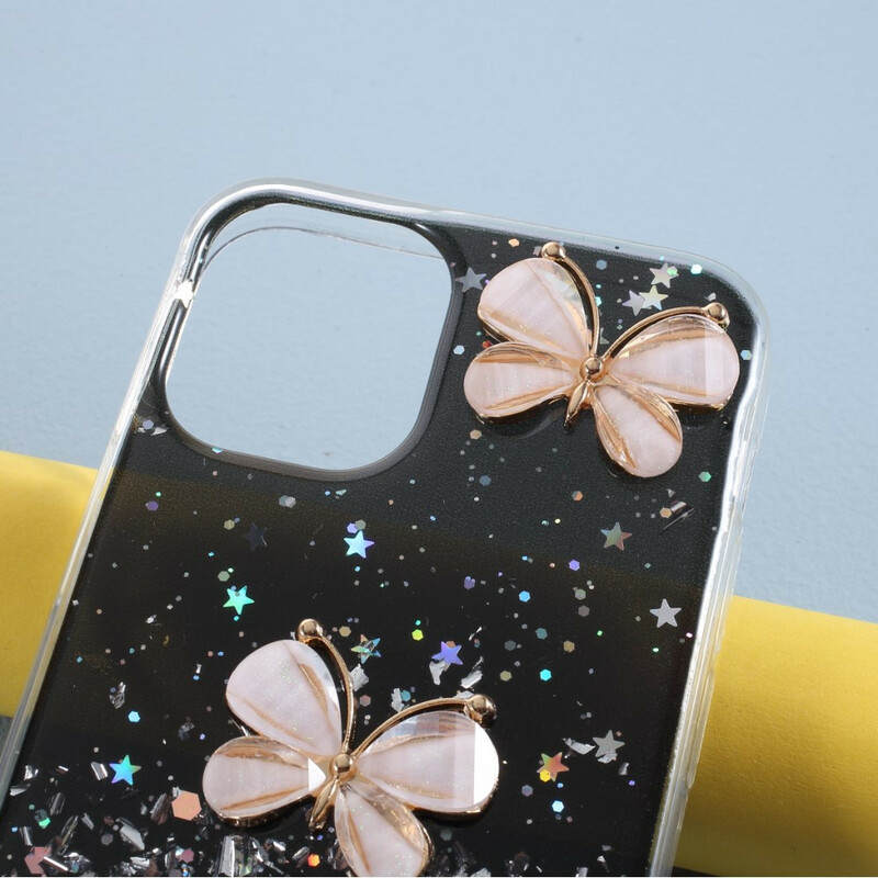 Coque iPhone 12 Max / 12 Pro Paillettes Papillons 3D Coque iPhone 12 Max / 12 Pro Paillettes Papillons 3D