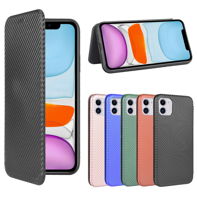 Flip Cover iPhone 12 Max / 12 Pro Fibre Carbone