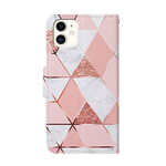 Housse iPhone 12 Max / 12 Pro Marbre et Paillettes avec Lanière Housse iPhone 12 Max / 12 Pro Marbre et Paillettes avec Lanière