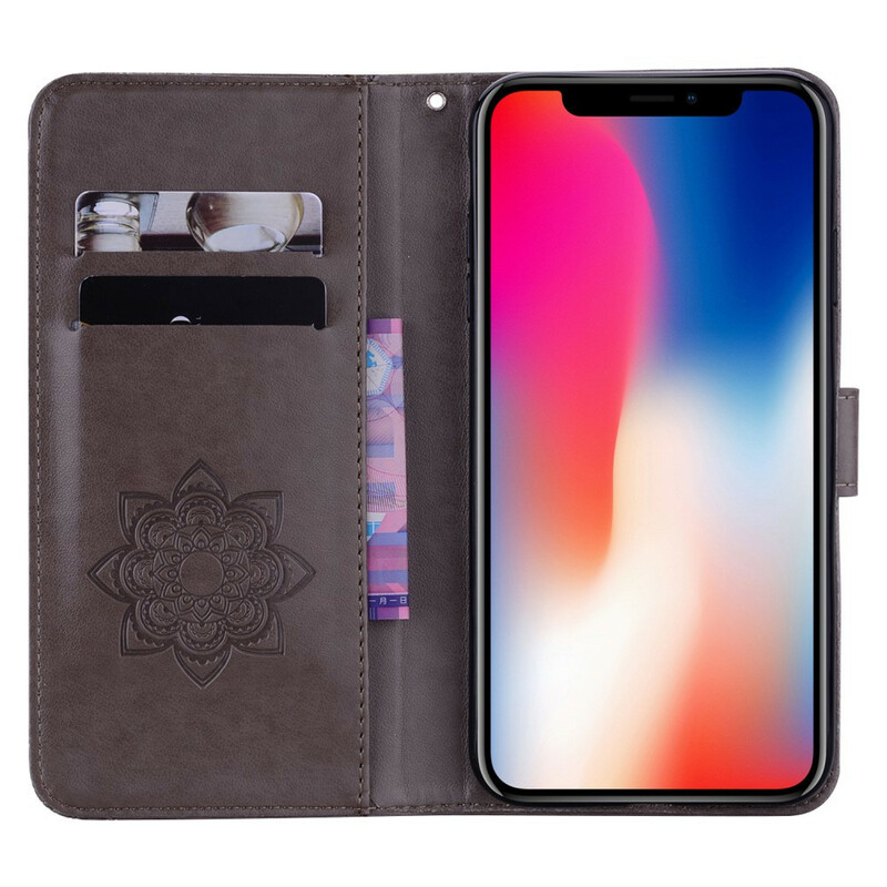 Housse iPhone 12 Max / 12 Pro Hibou Mandala et Breloque