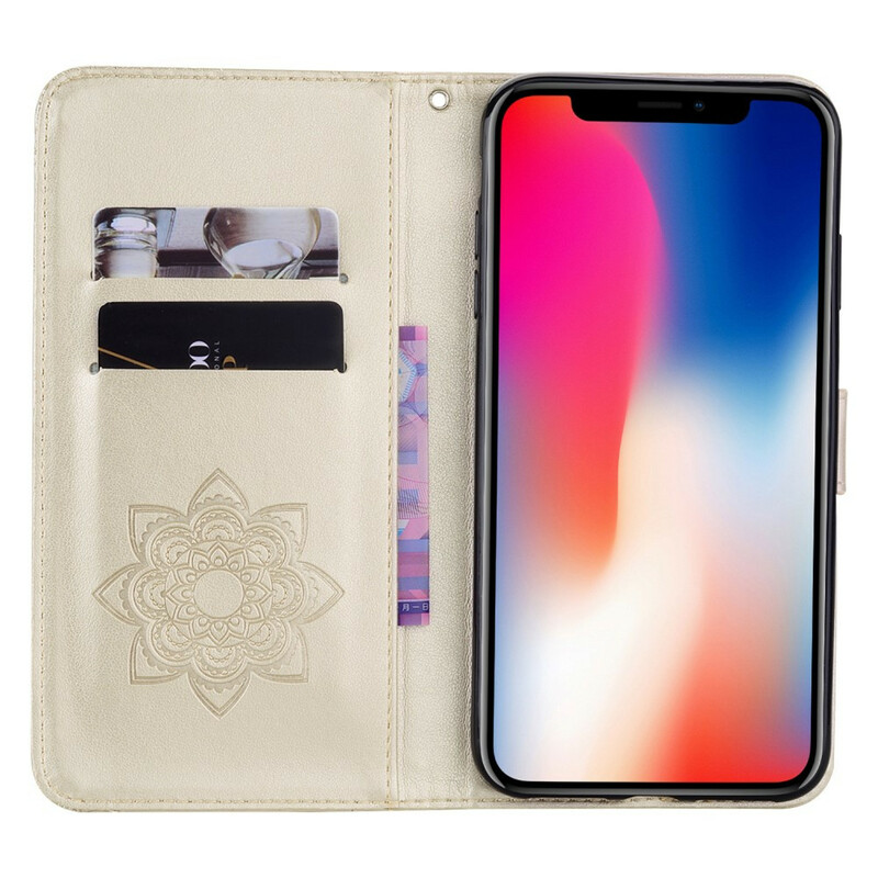 Housse iPhone 12 Max / 12 Pro Hibou Mandala et Lanière