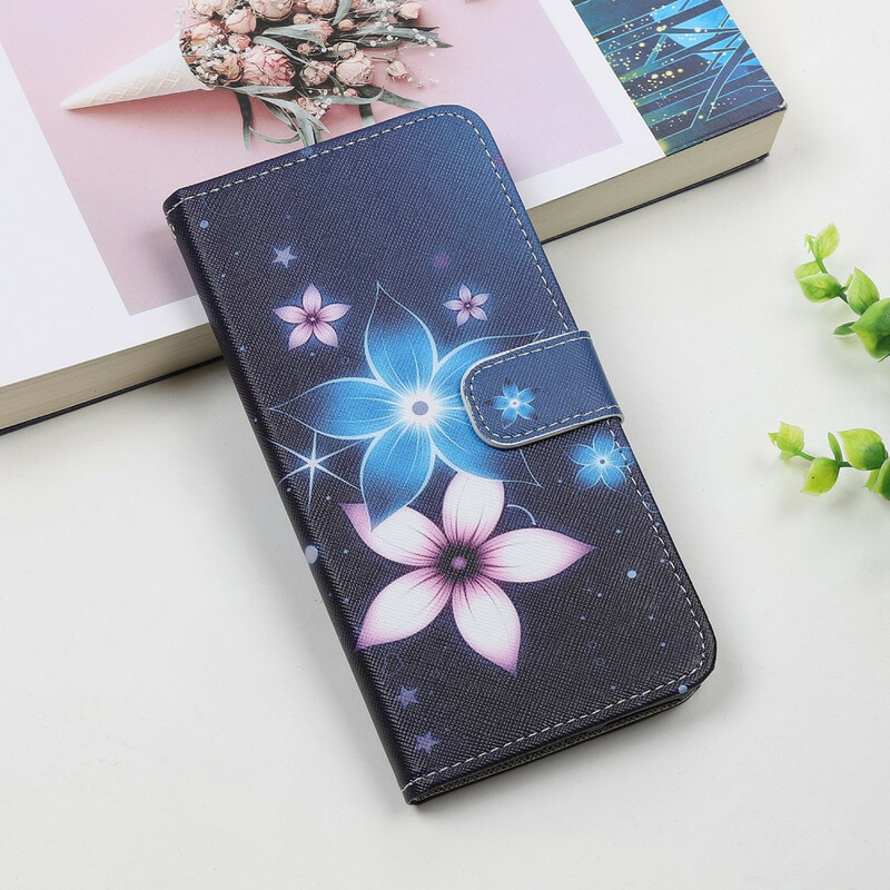 Housse Samsung Galaxy A31 Fleurs Lunaires à Lanière