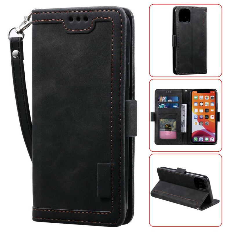 Housse Simili Cuir iPhone 12 Max / 12 Pro Bicolore Contours Renforcés Housse Simili Cuir iPhone 12 Max / 12 Pro Bicolore Contours Renforcés